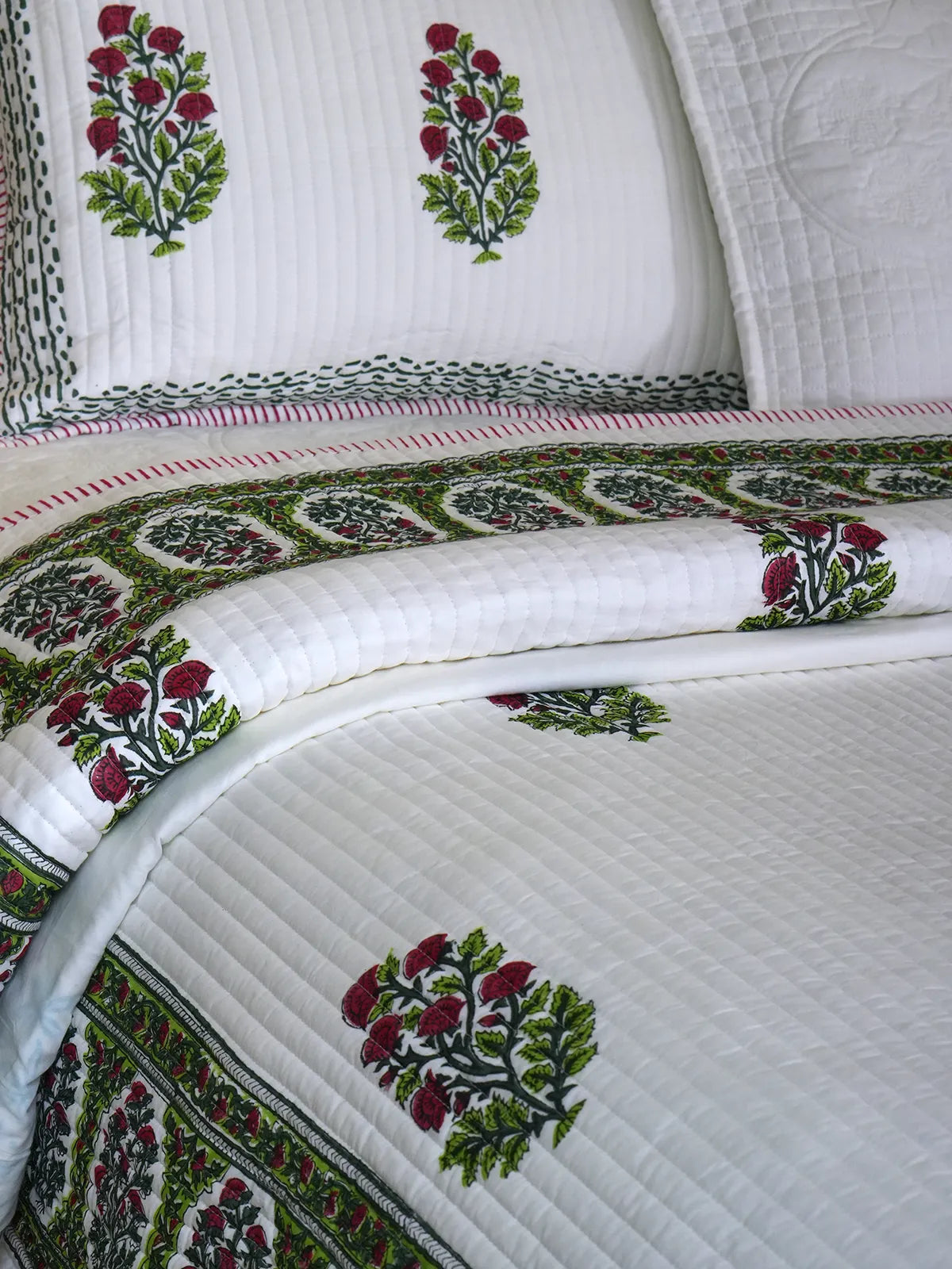 Crimson Cotton Bedspread