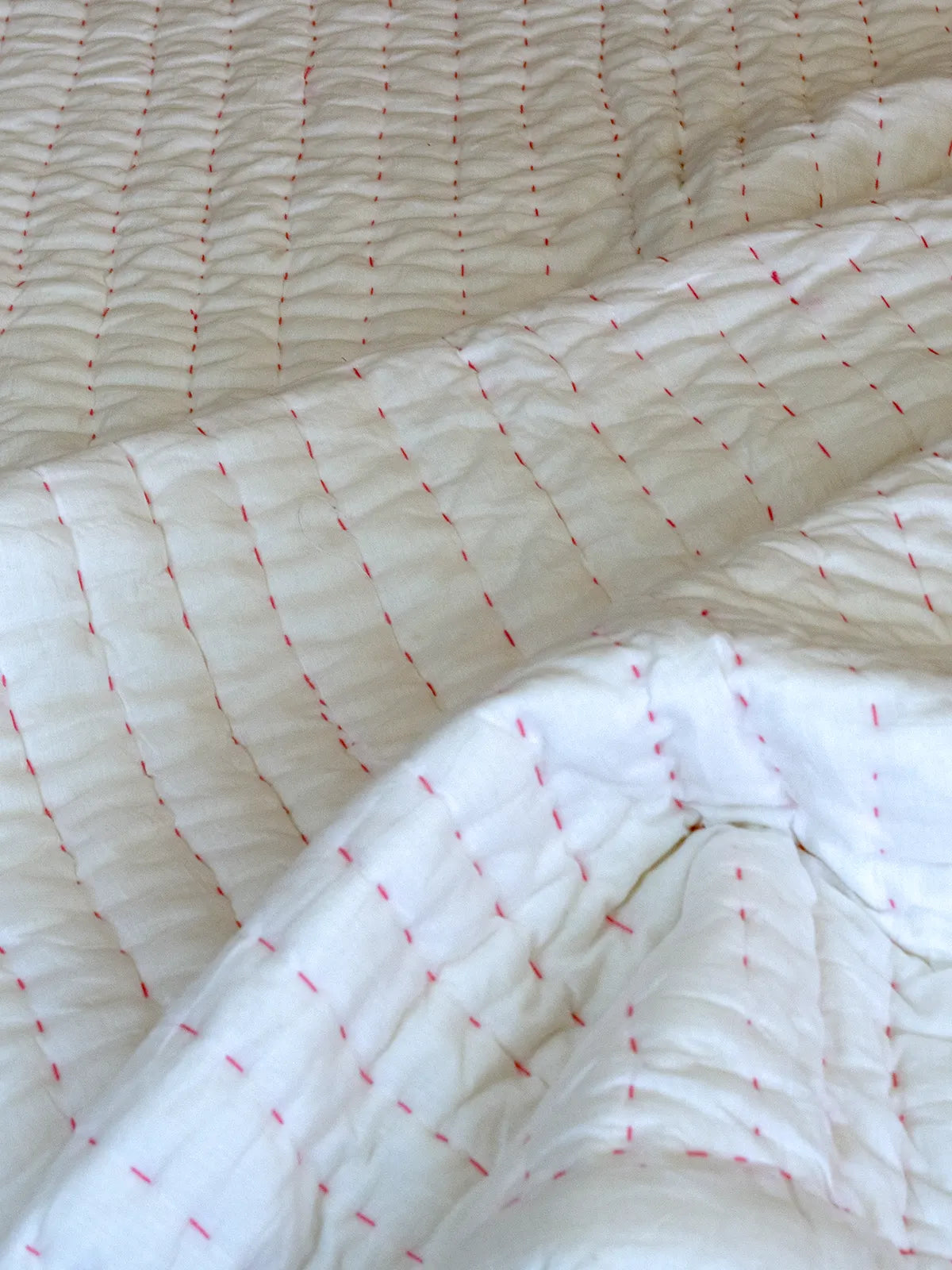 Crimson Handstitched Organic Quilt