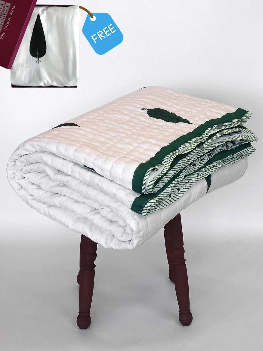 Elle Handstitched Organic Quilt + Free Matching Sheet Set