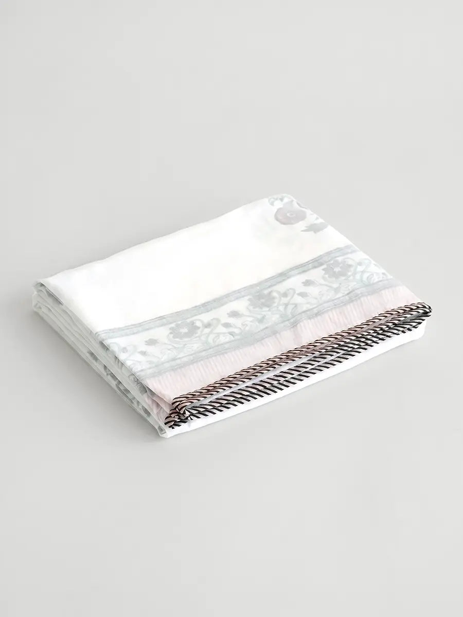 Elora Bloom Organic Muslin Blanket — Hand Block Printed