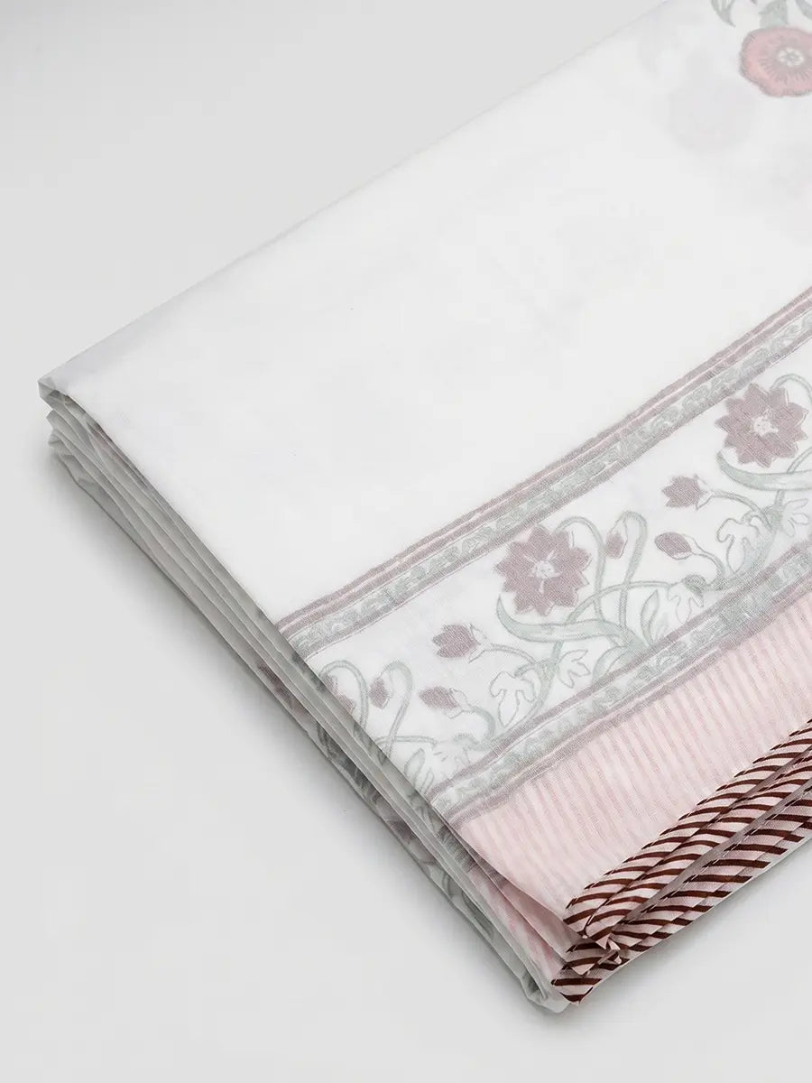 Elora Bloom Organic Muslin Blanket — Hand Block Printed