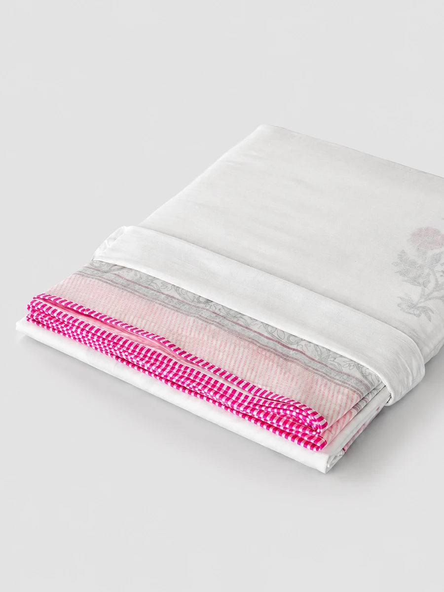 Elora Bloom Organic Muslin Blanket — Hand Block Printed
