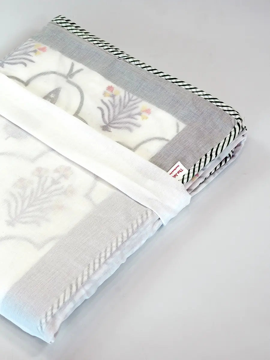 Floral Organic Muslin Blanket — Hand Block Printed