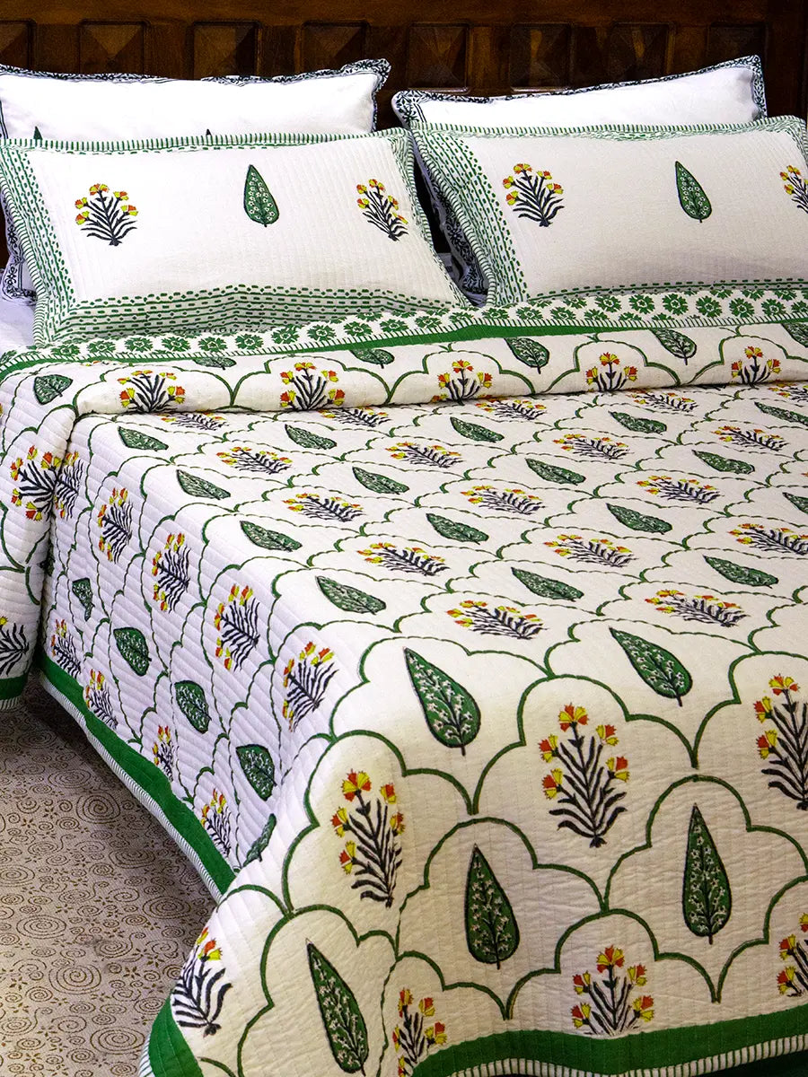 Floral Organic Cotton Bedspread