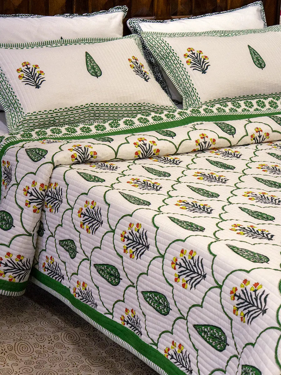 Floral Organic Cotton Bedspread