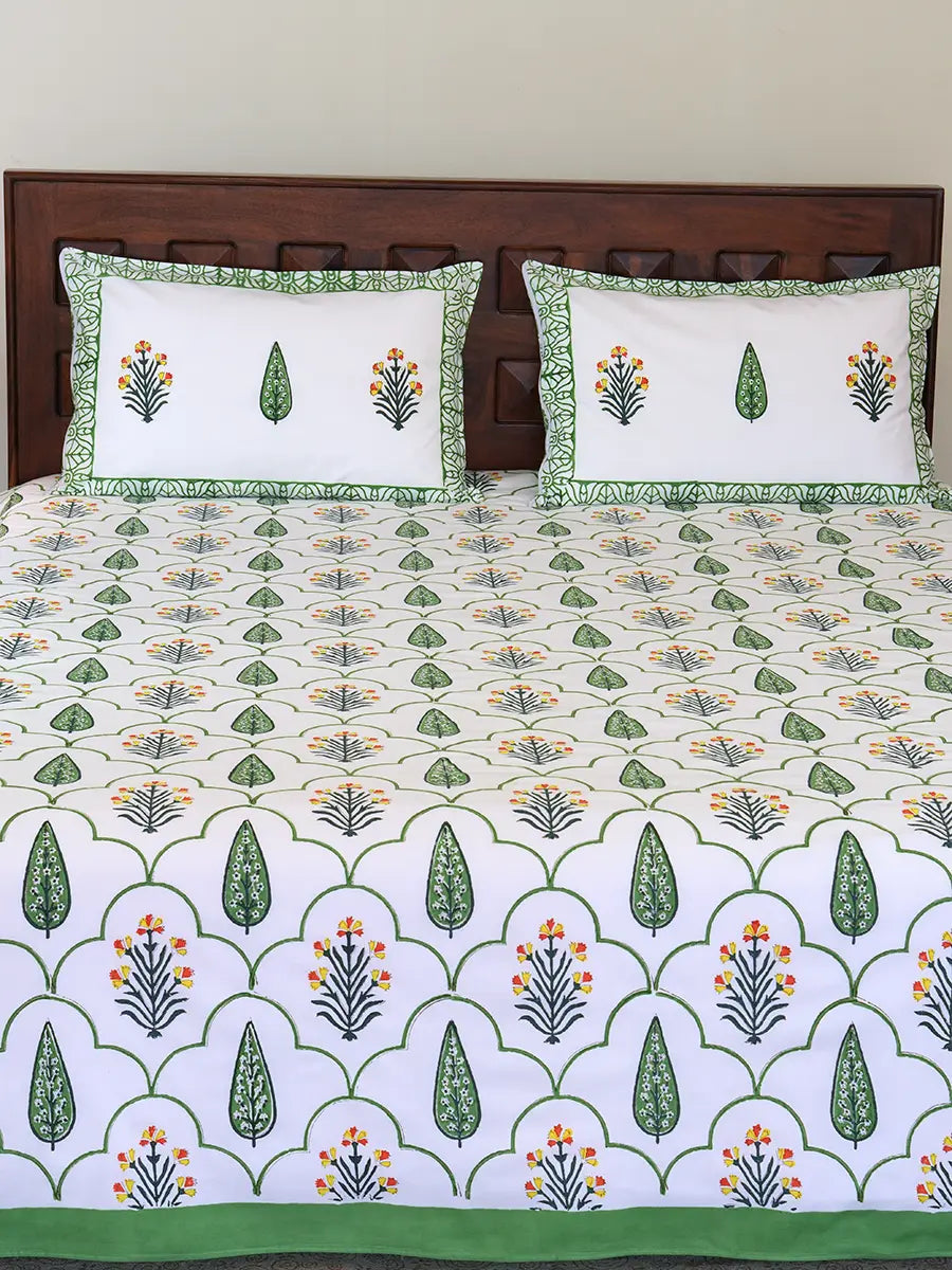 Floral Organic Percale Cotton Sheet Set