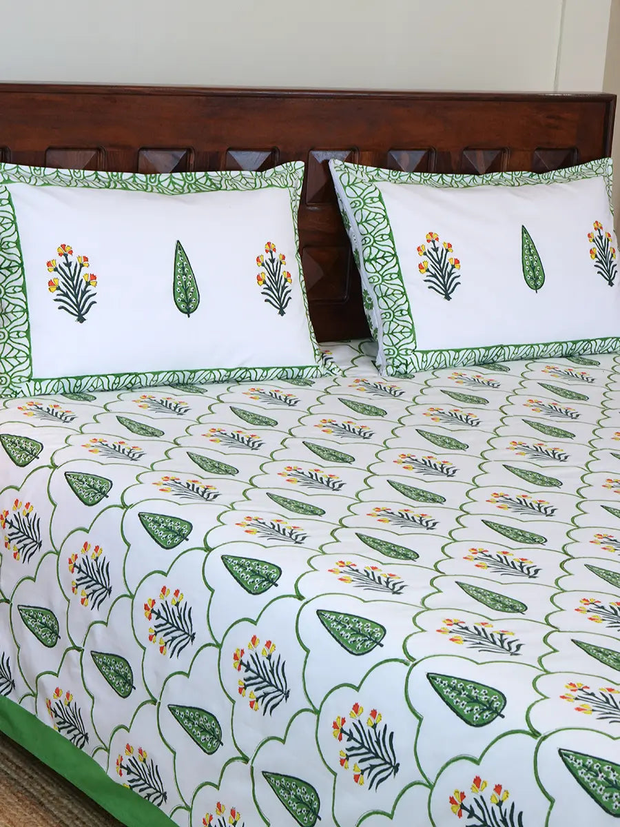 Floral Organic Percale Cotton Sheet Set