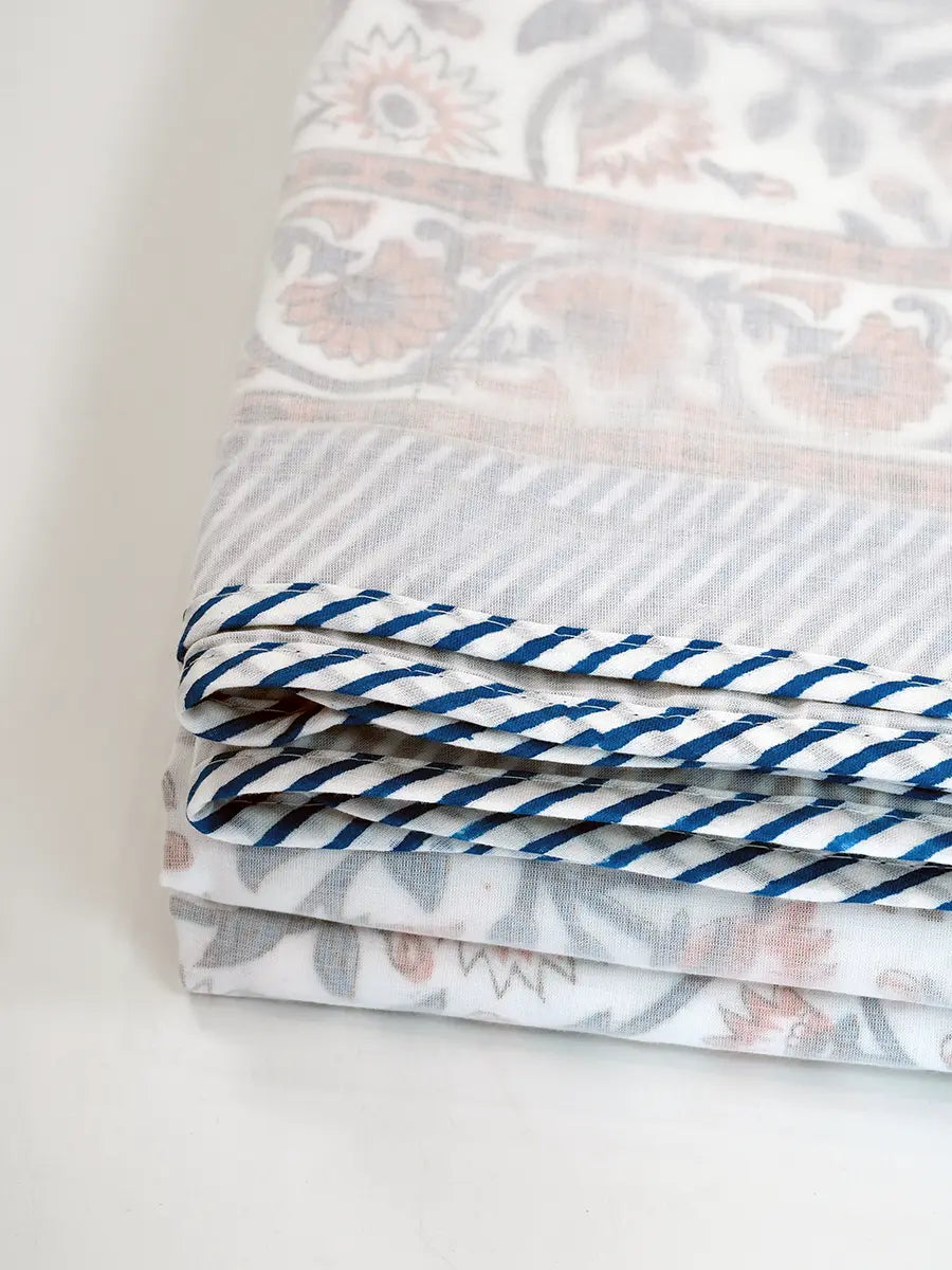 Florish Organic Muslin Blanket — Hand Block Printed