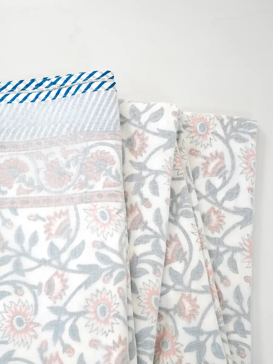 Florish Organic Muslin Blanket — Hand Block Printed