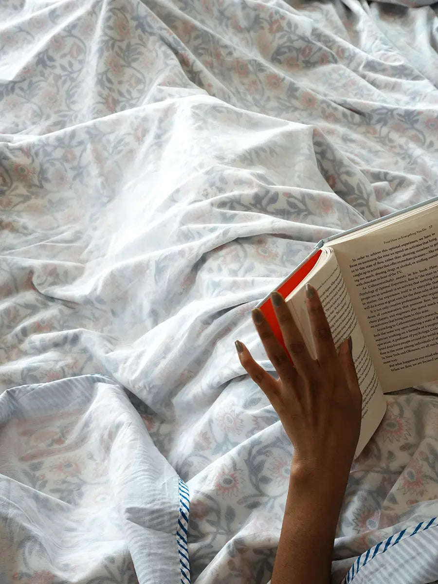 Florish Organic Muslin Blanket — Hand Block Printed