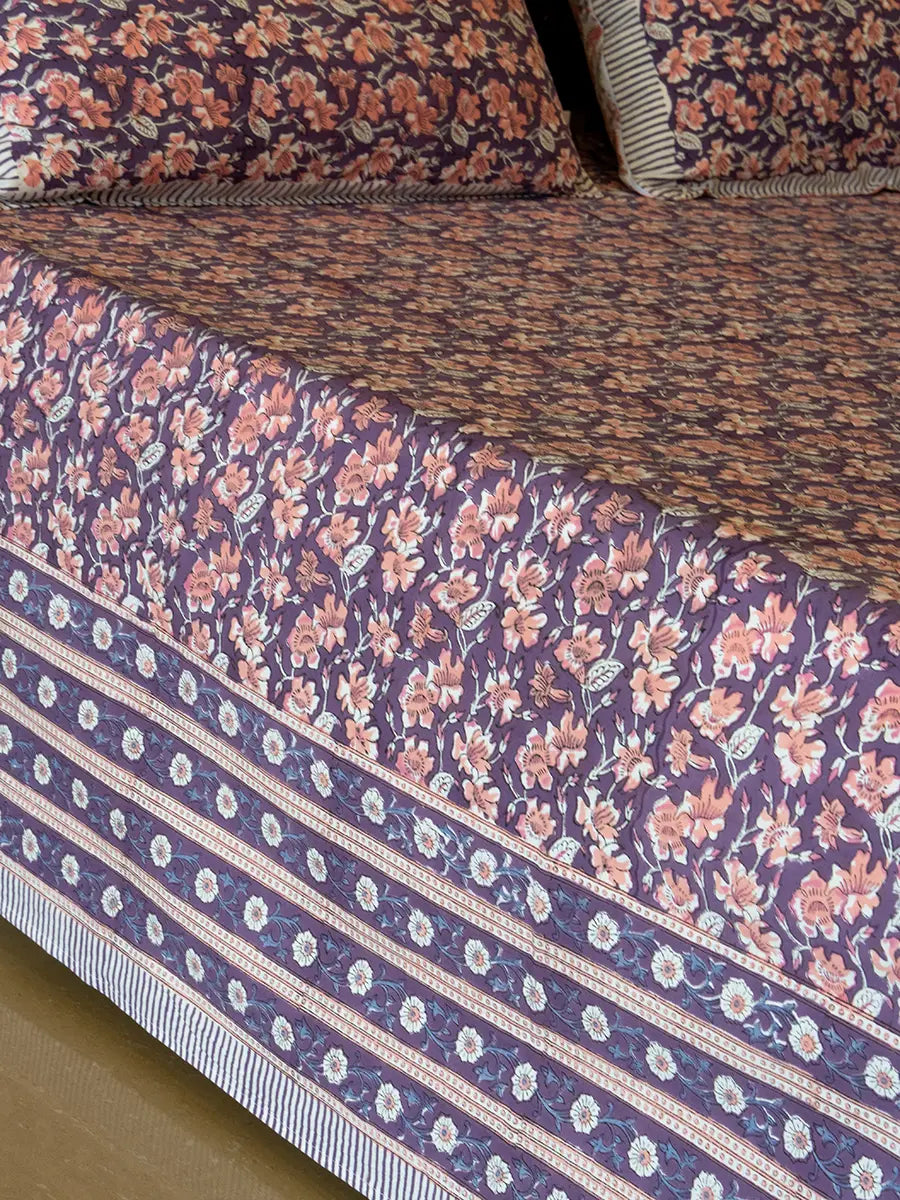 Gulab Bagh Organic Percale Cotton Seet Set
