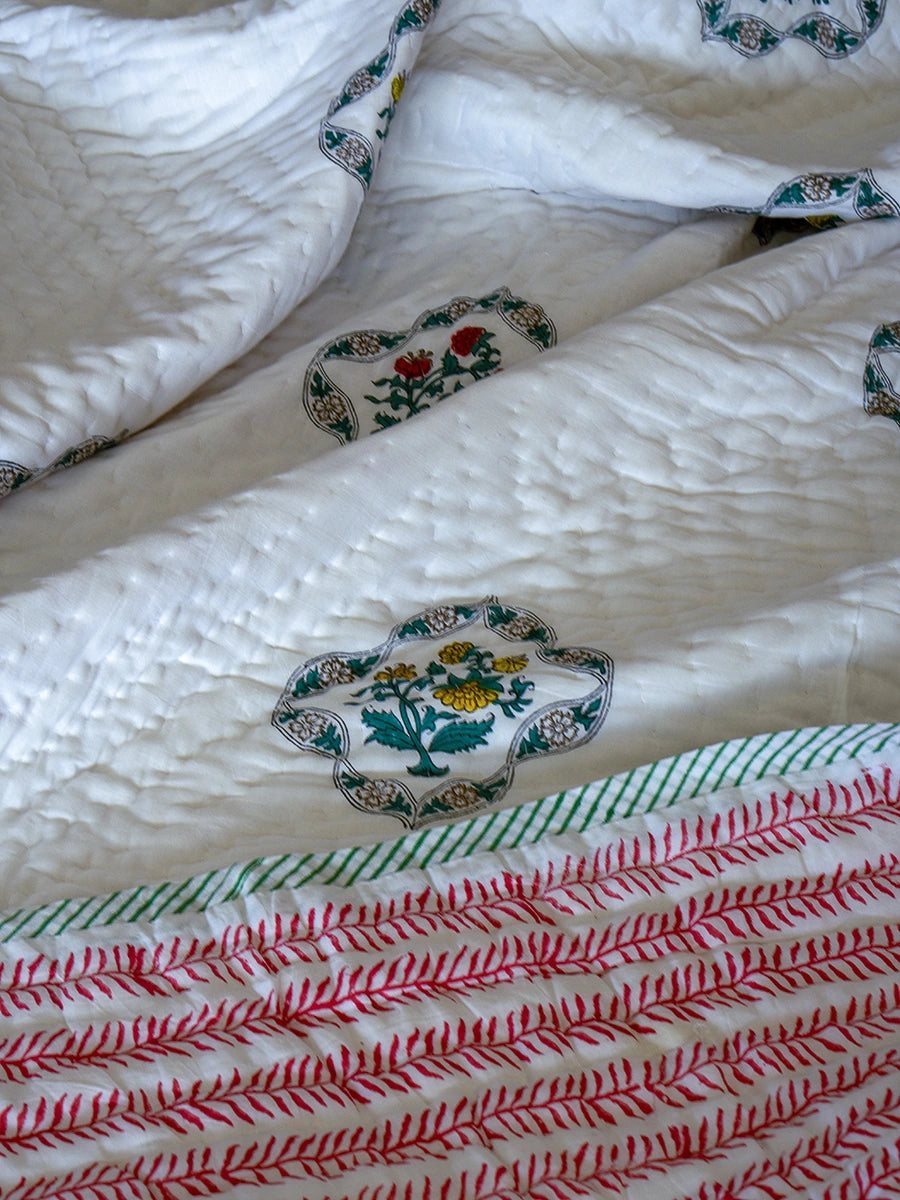 Gull Mohar Handstitched Organic Quilt
