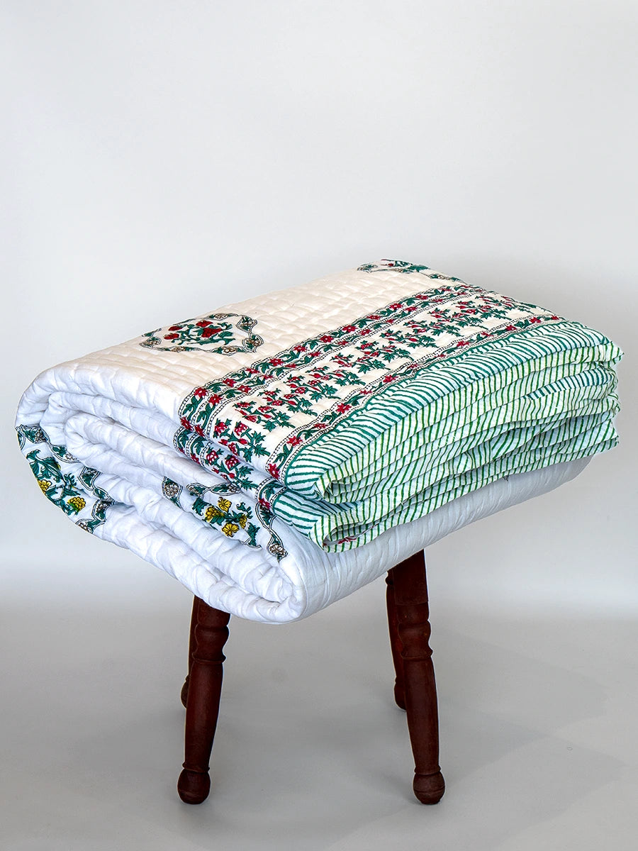 Gull Mohar Handstitched Organic Quilt