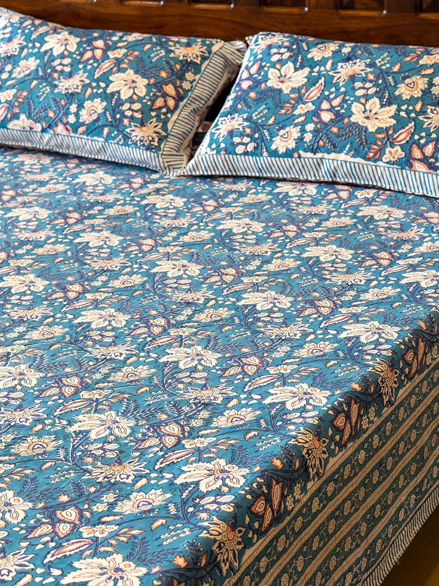 Heritage Indigo Organic Percale Cotton Seet Set