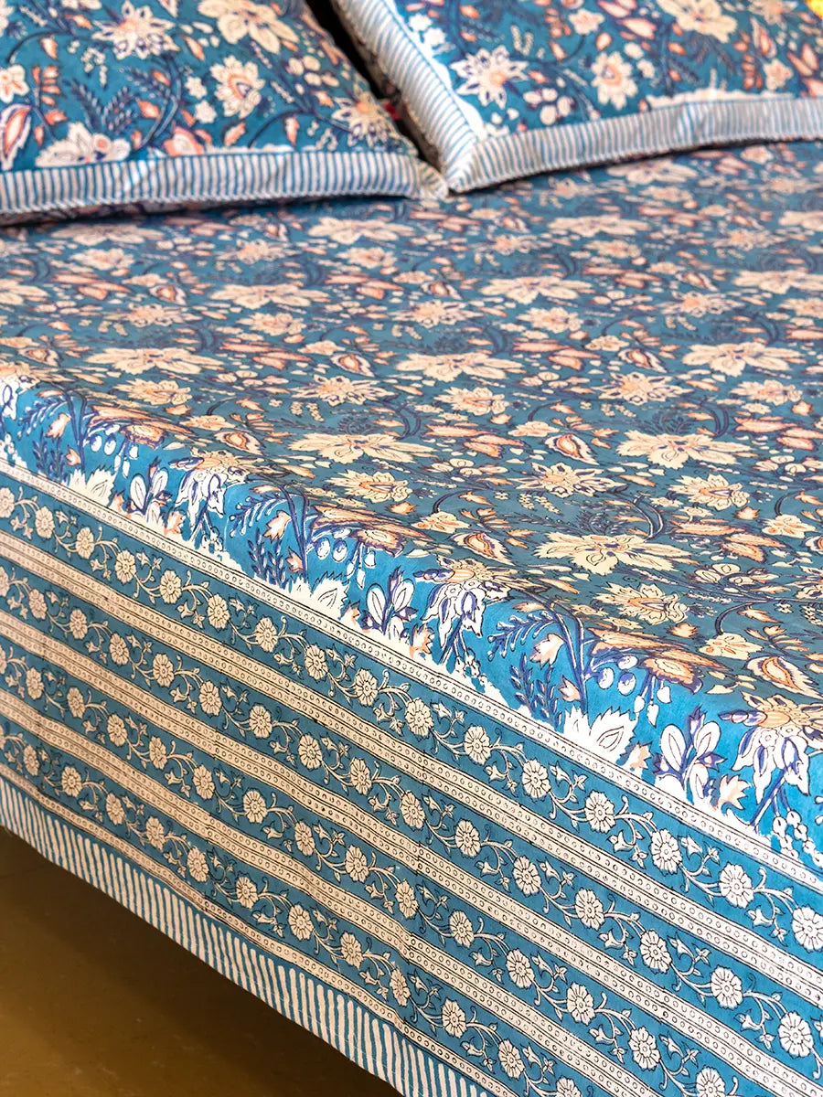 Heritage Indigo Organic Percale Cotton Seet Set