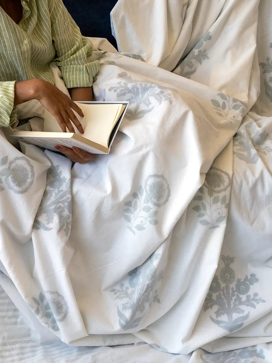 Lush Bloom Organic Muslin Blanket — Hand Block Printed