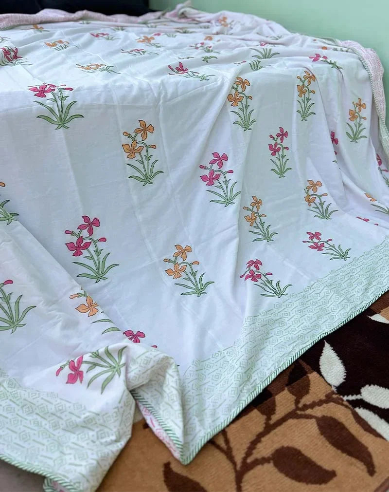 Manchali Organic Hand Block Printed Blanket