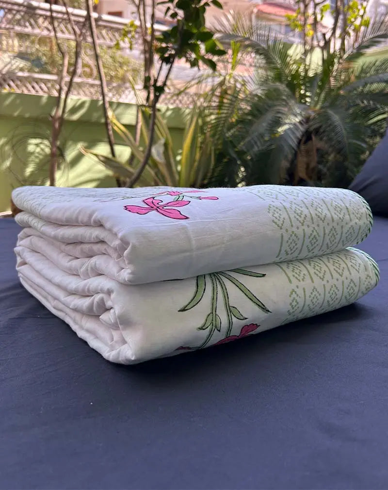 Manchali Organic Hand Block Printed Blanket