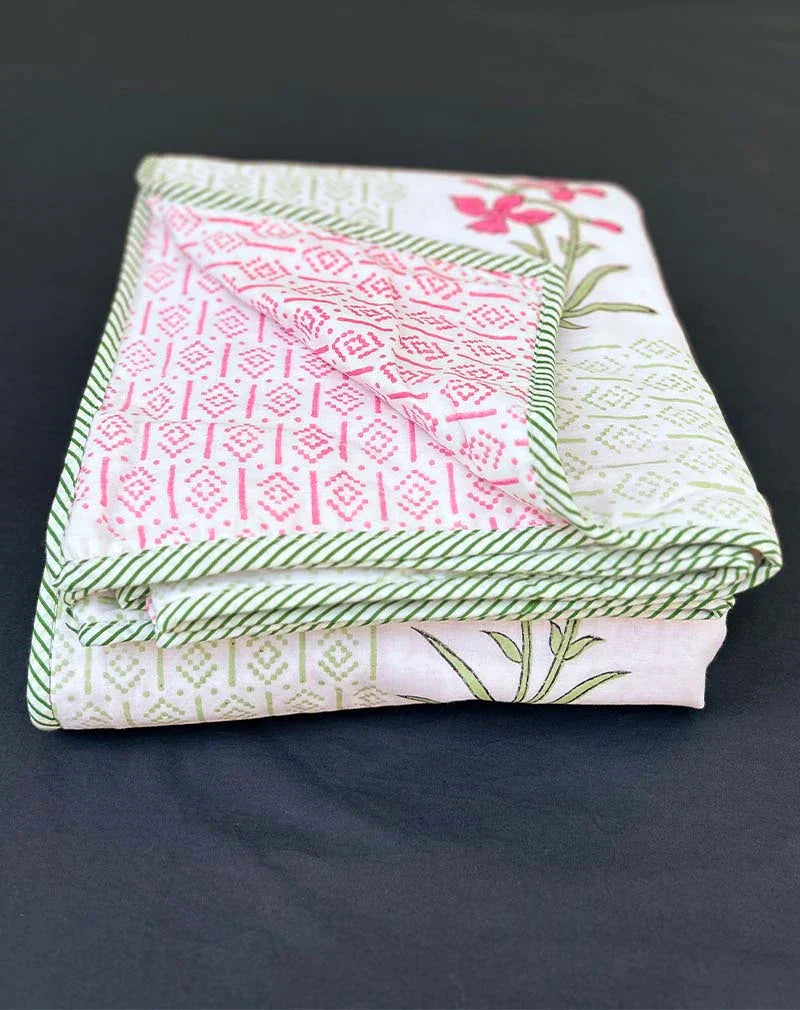 Manchali Organic Hand Block Printed Blanket