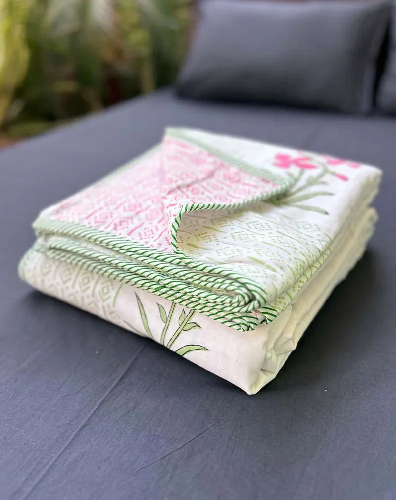 Manchali Organic Hand Block Printed Blanket