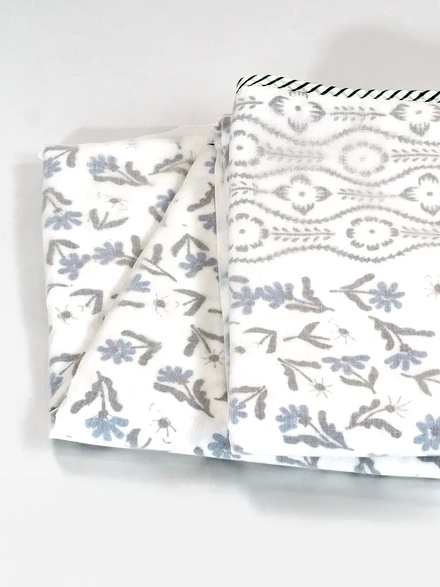 Neelora Organic Muslin Blanket — Hand Block Printed