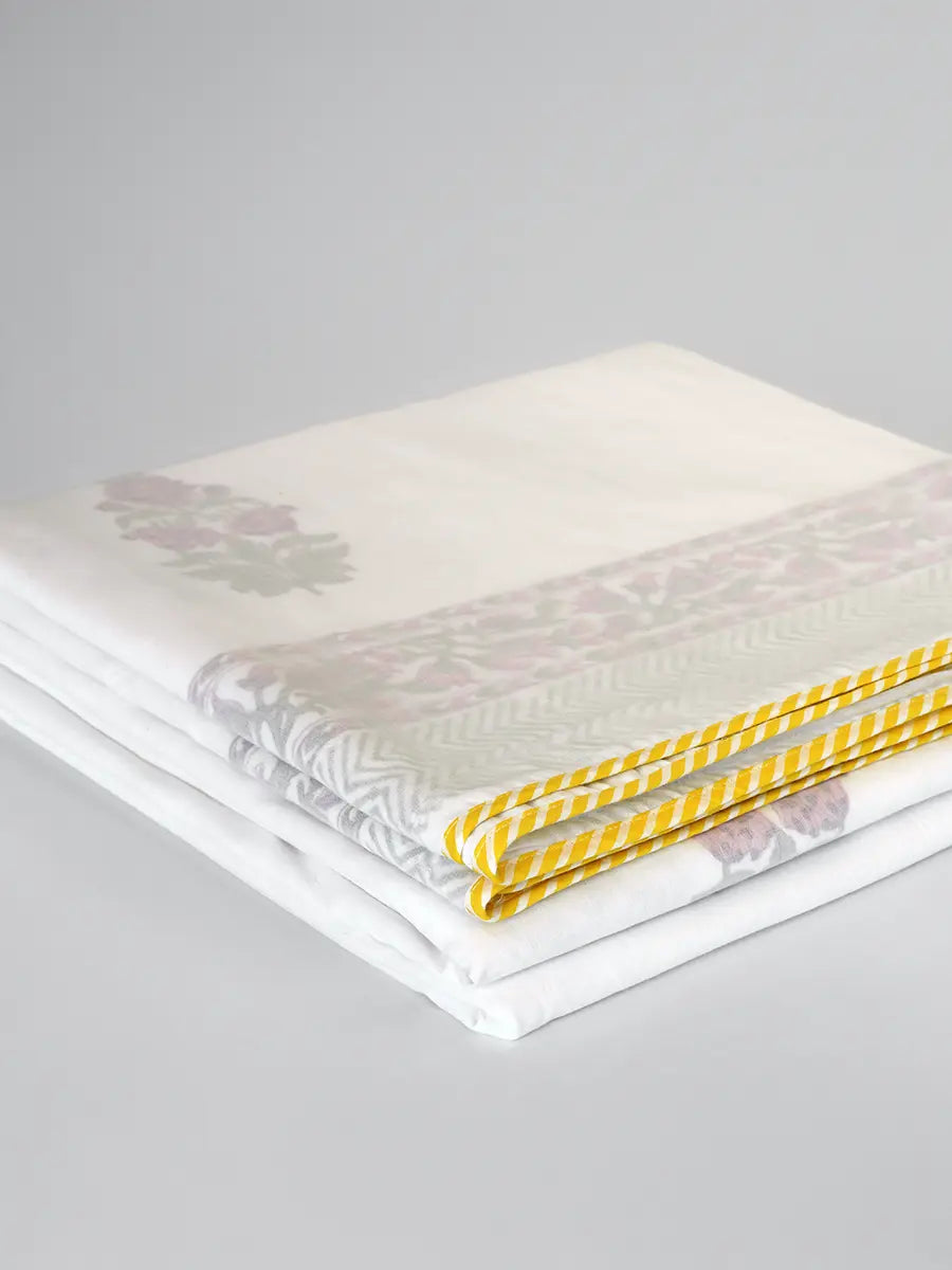 Ona Bloom Organic Muslin Blanket — Hand Block Printed