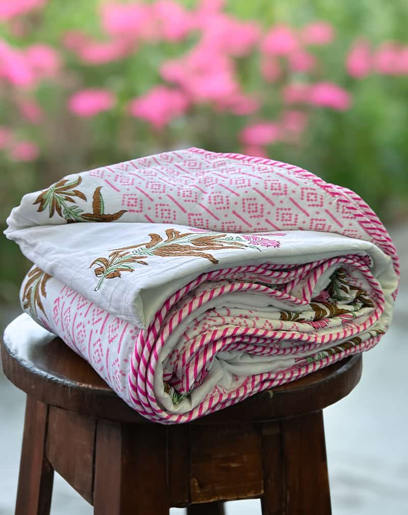 Or-Pi Organic Hand Block Printed Blanket