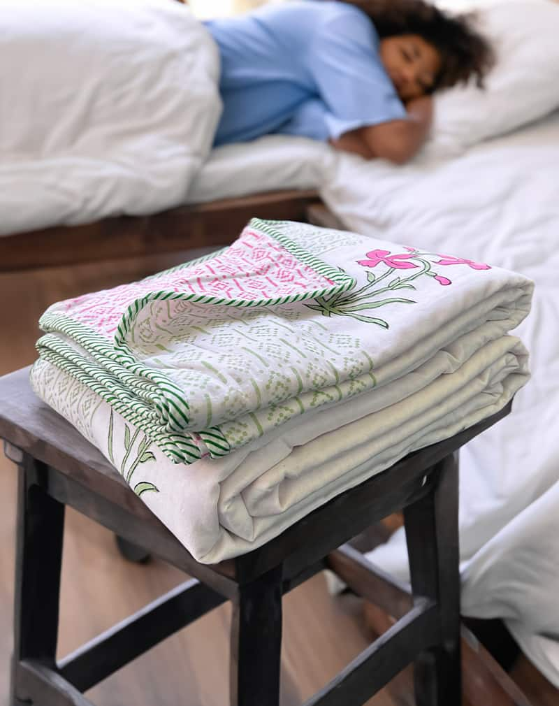 Plum Organic Hand Block Printed Blanket