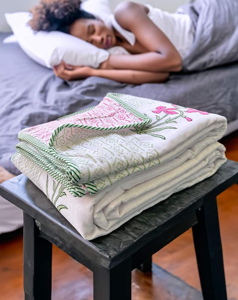 Plum Organic Hand Block Printed Blanket