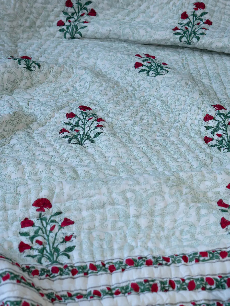 Feya Hand Block Muslin Quilt