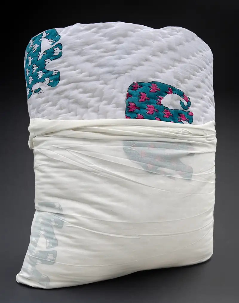 Elephant Hand Block Muslin Quilt