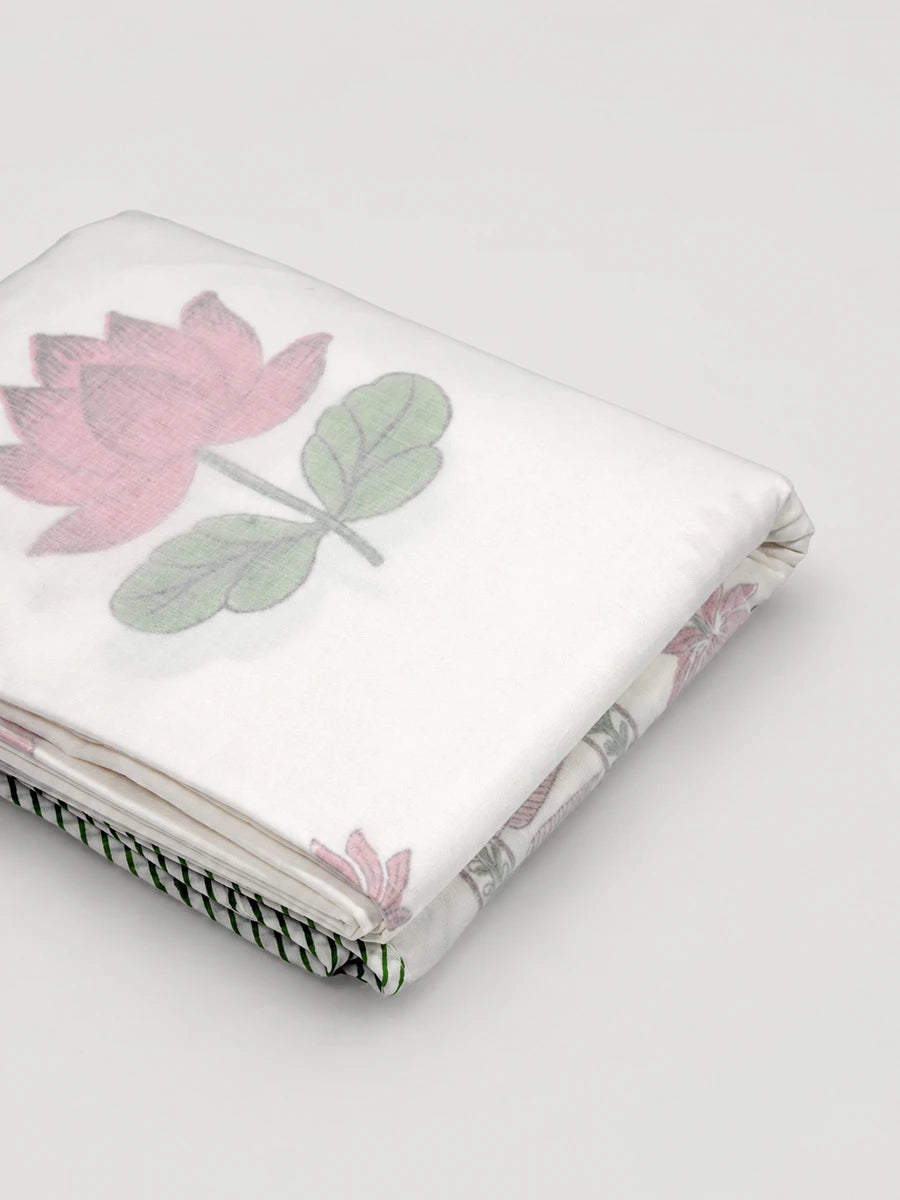 Padma Organic Muslin Blanket — Hand Block Printed