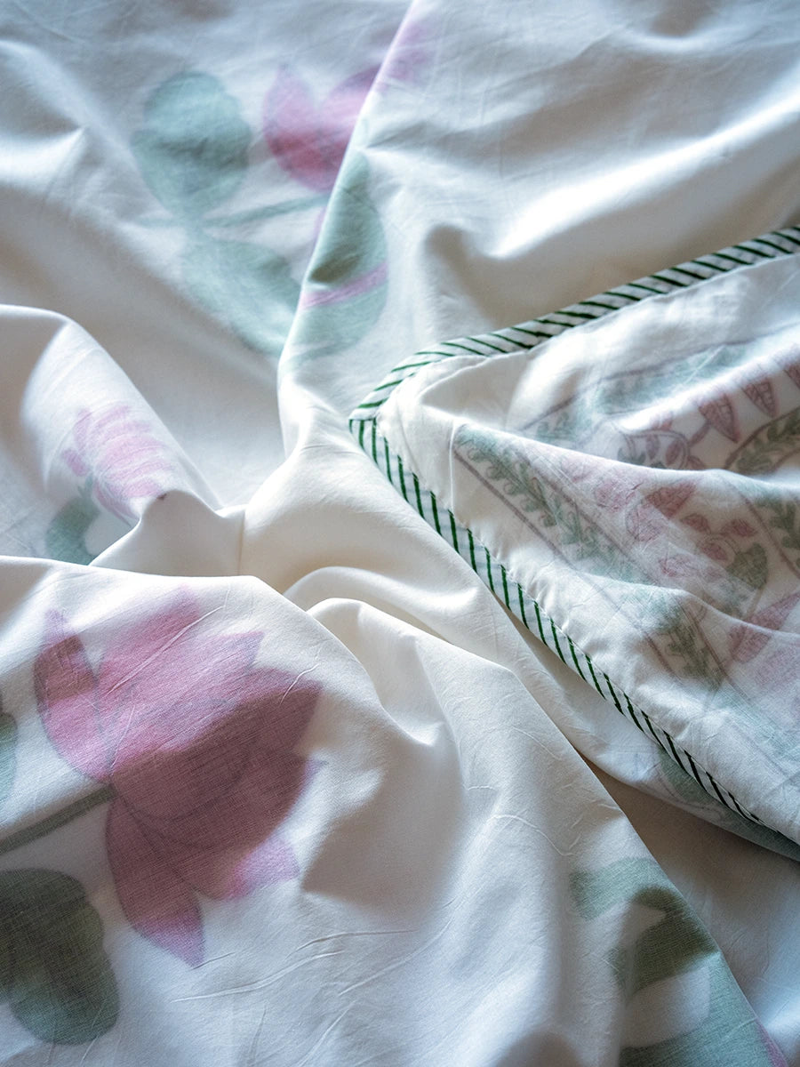 Padma Organic Muslin Blanket — Hand Block Printed