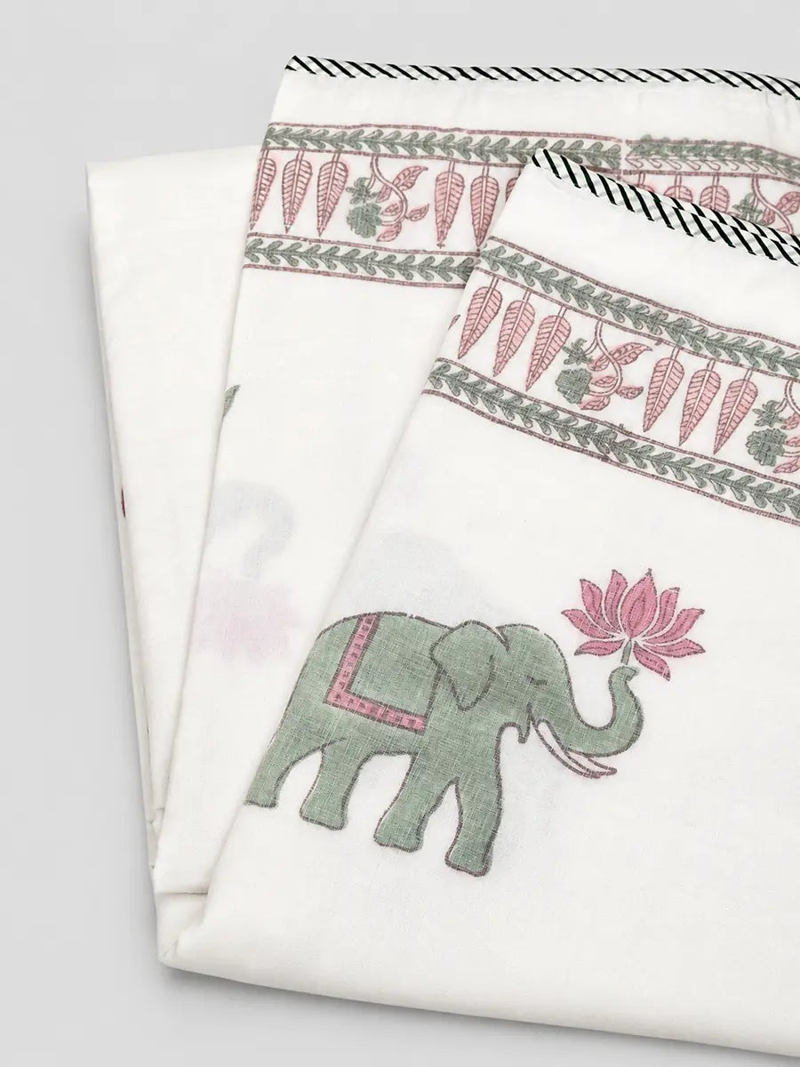 Padma Organic Muslin Blanket — Hand Block Printed
