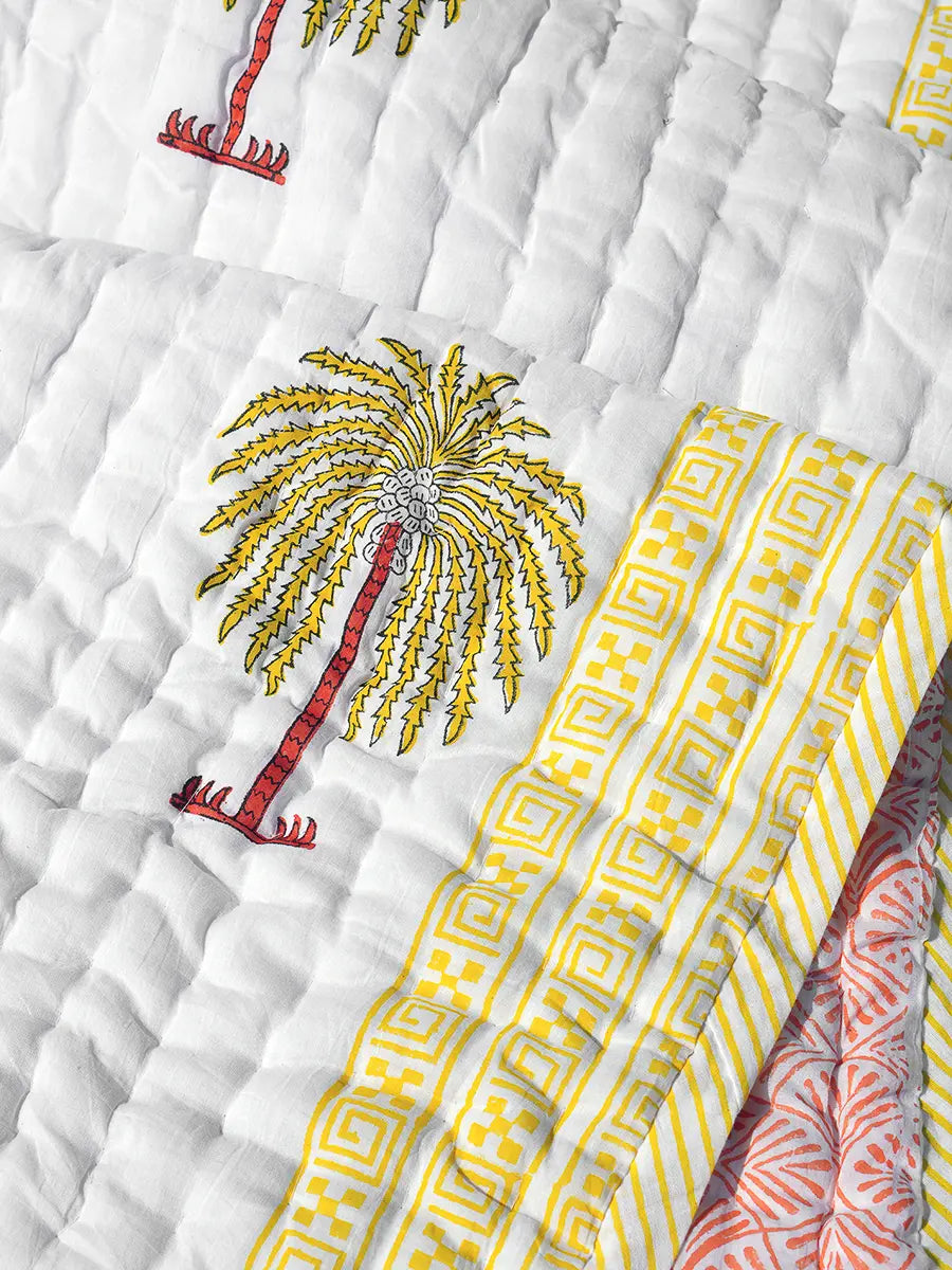 Palm Handstitched Organic Quilt
