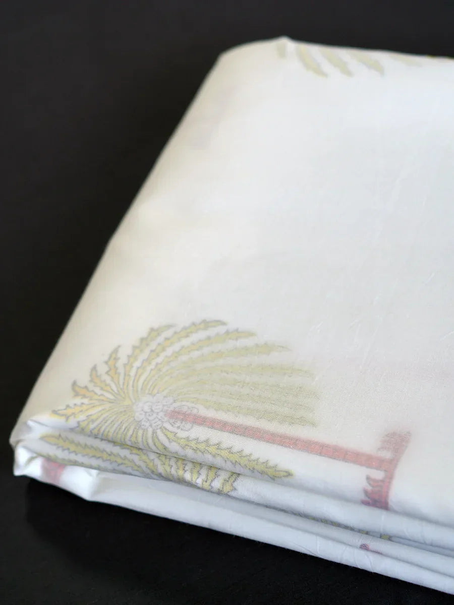 Palm Organic Hand Block Printed Muslin Blanket