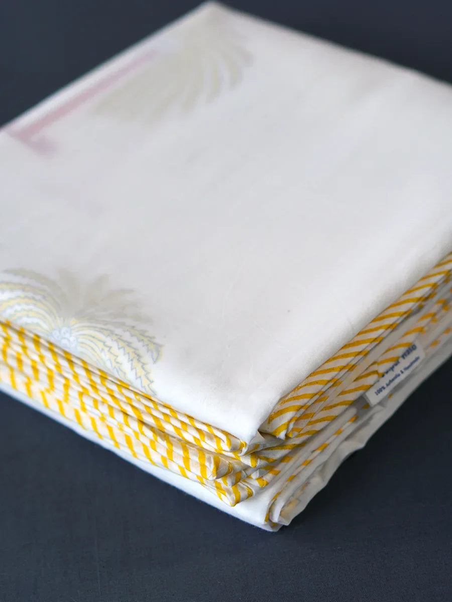 Palm Organic Hand Block Printed Muslin Blanket