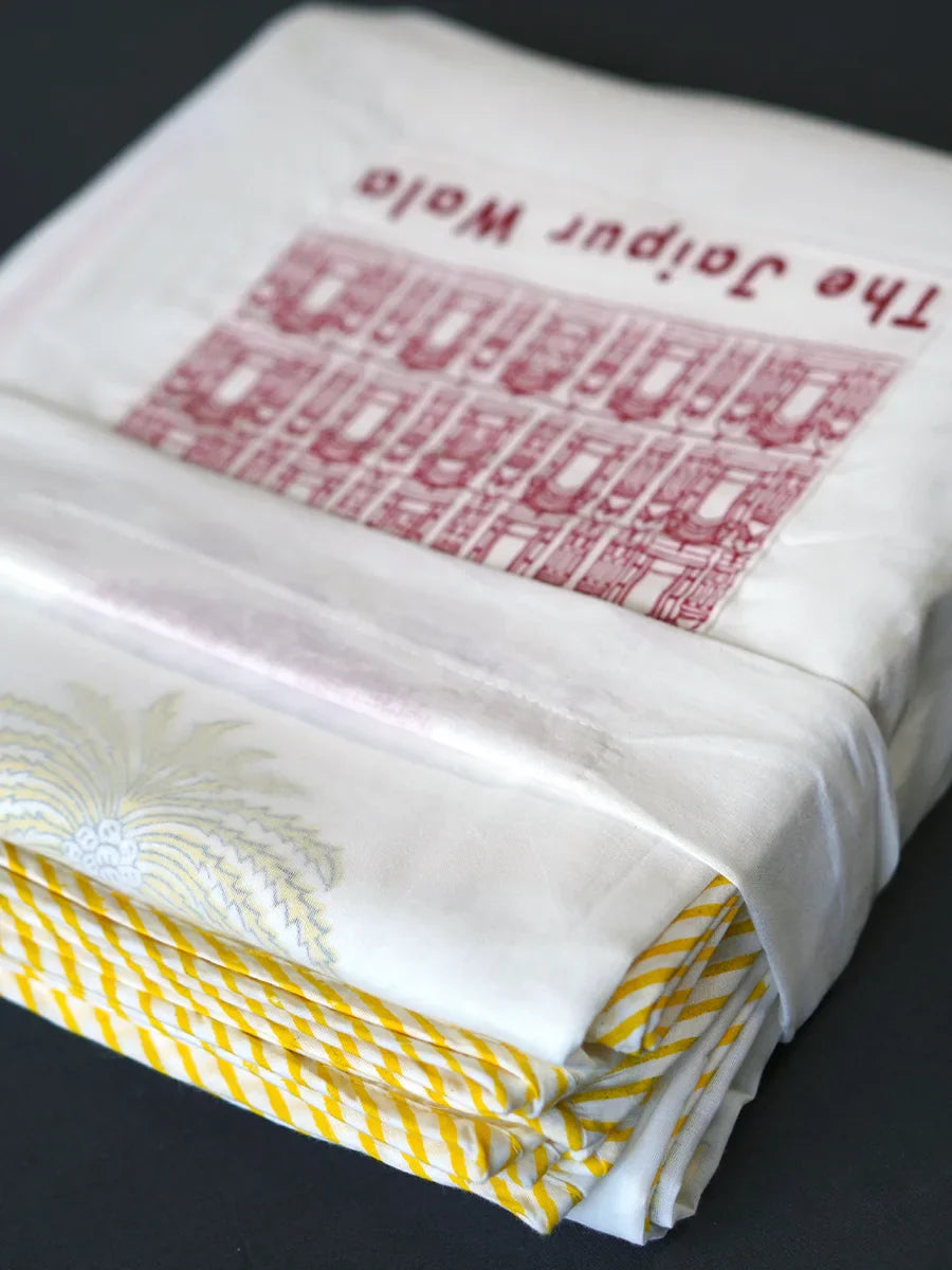 Palm Organic Hand Block Printed Muslin Blanket