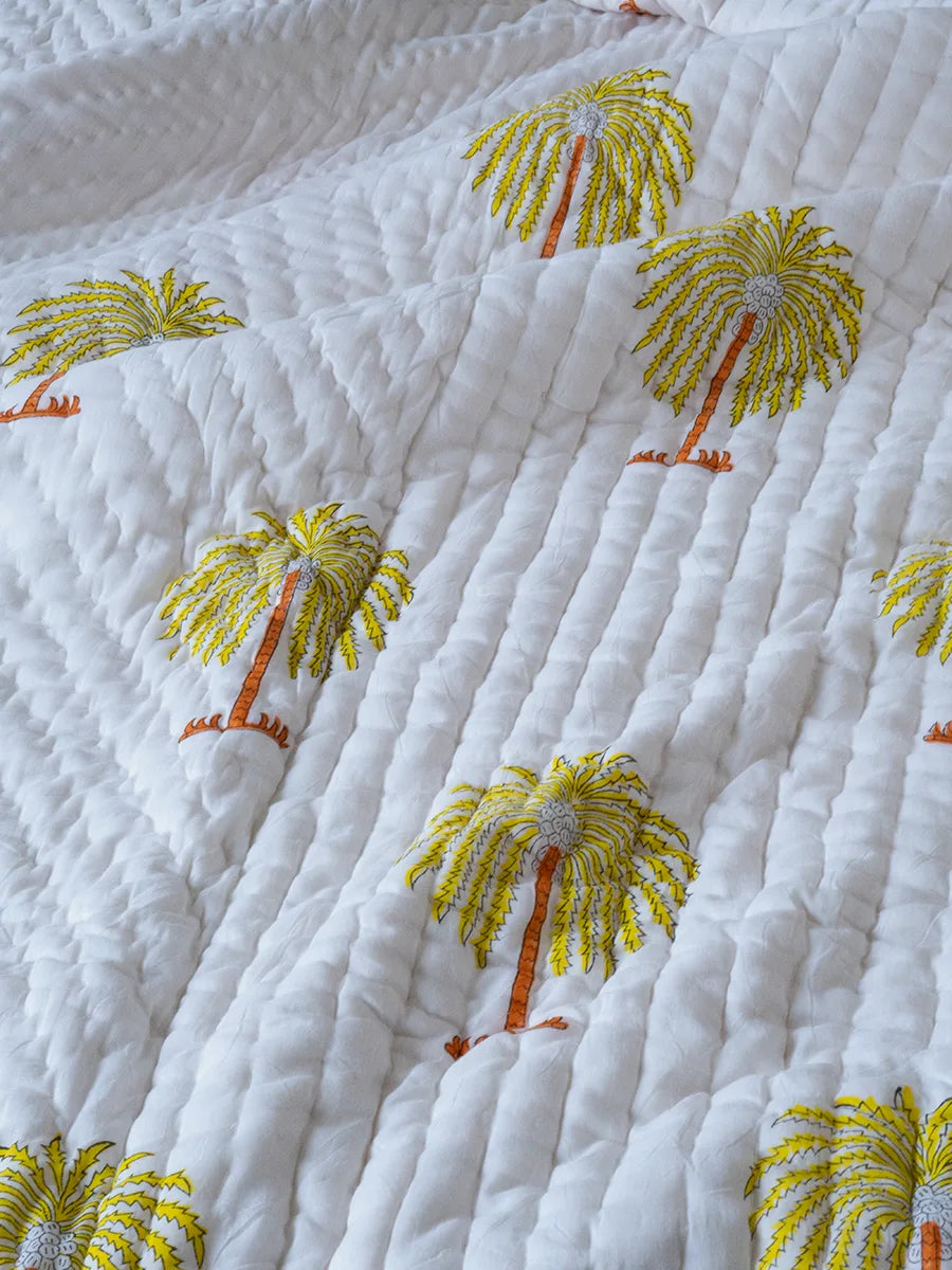 Palm Hand Block Muslin Quilt