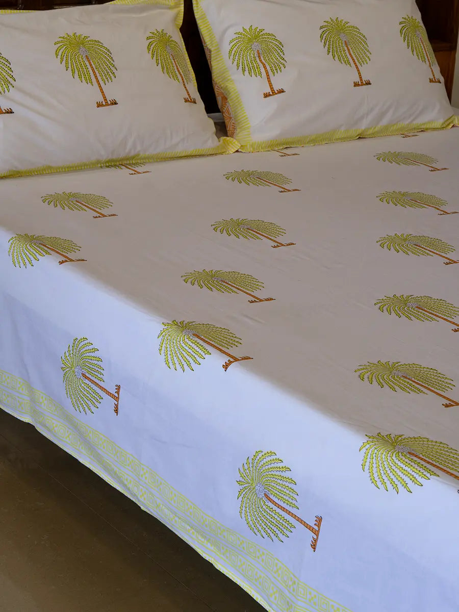 Palm Organic Percale Cotton Sheet Set