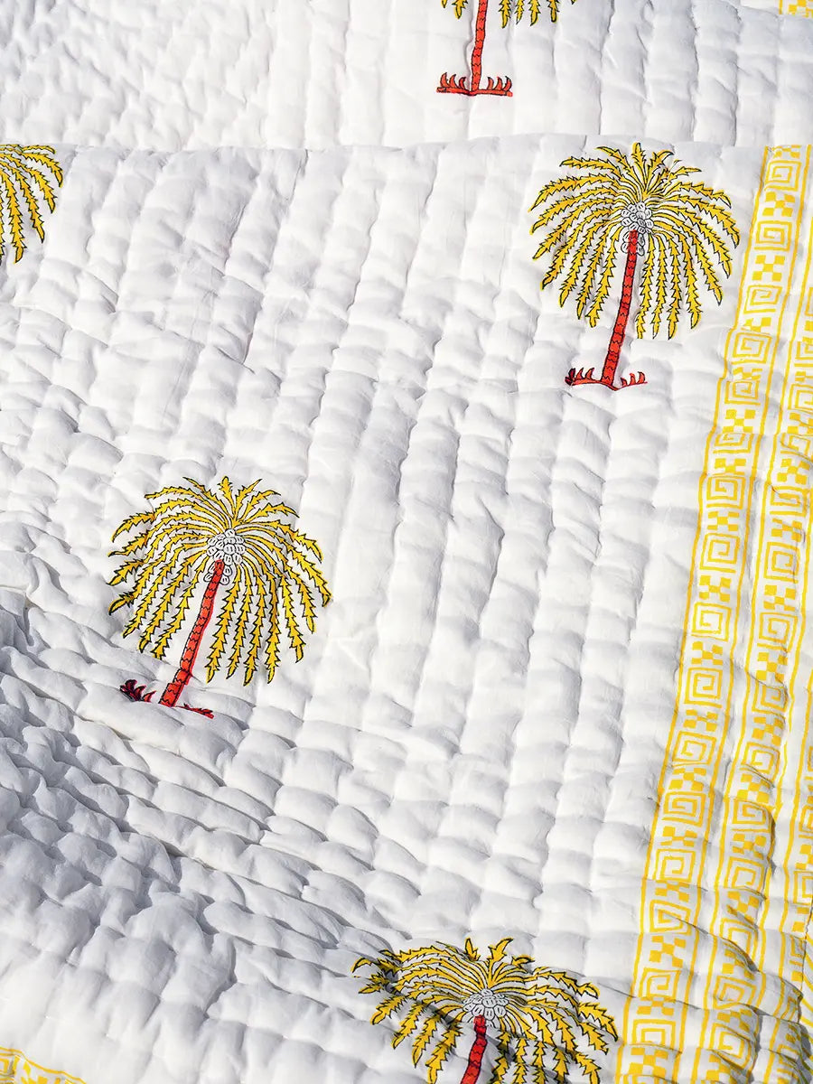 Palm Handstitched Organic Quilt