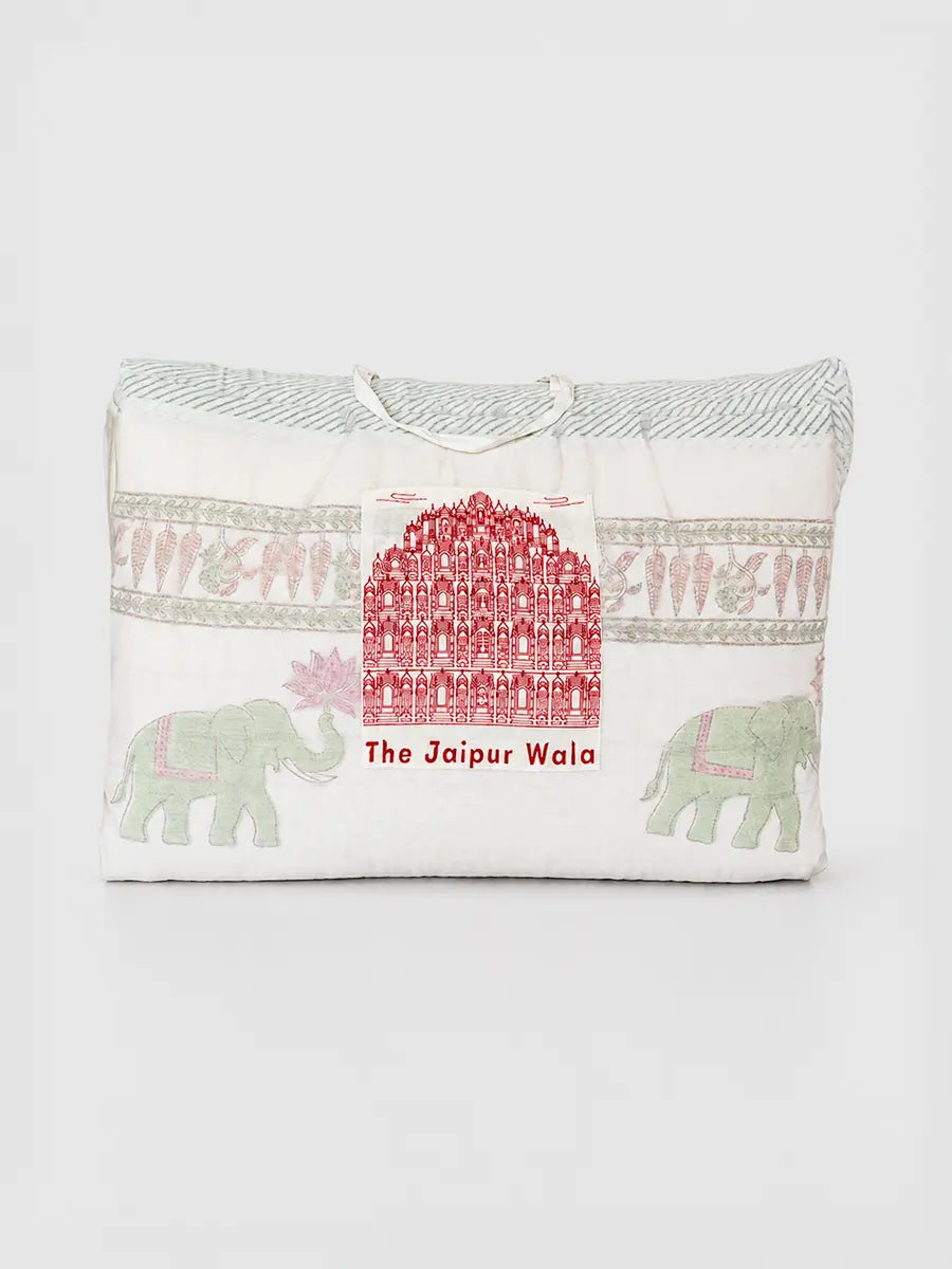 Padma Handstitched Hand Block Printed Organic Cotton Quilt