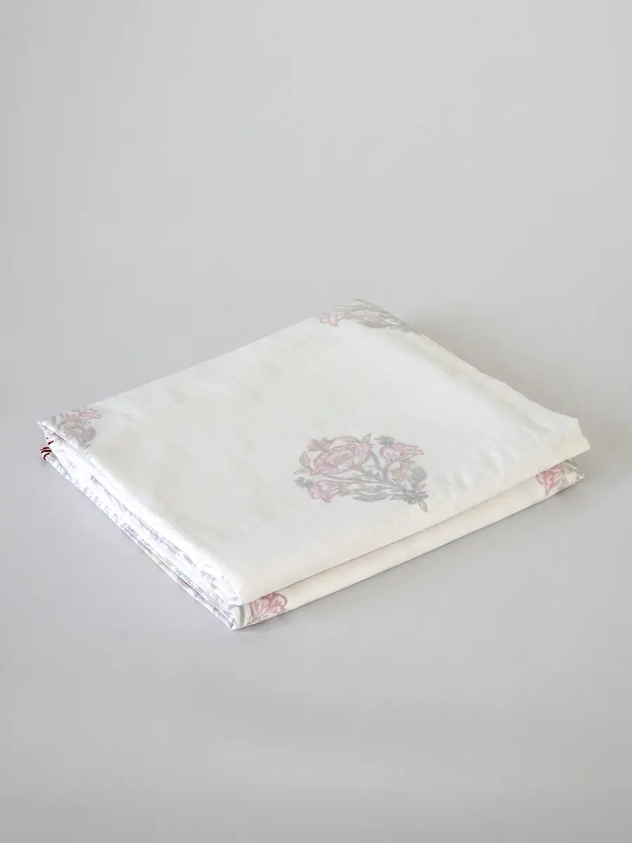 Ruby Bloom Organic Muslin Blanket — Hand Block Printed