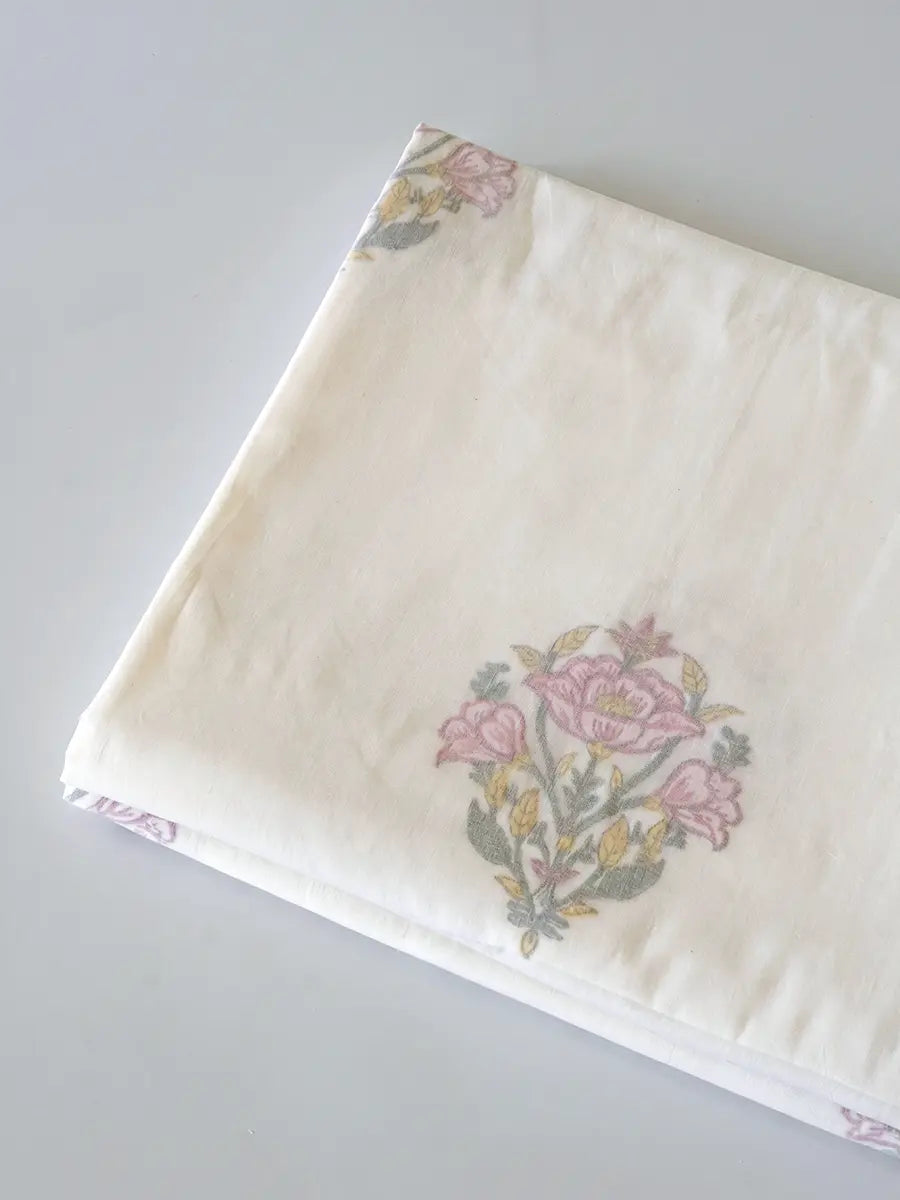 Ruby Bloom Organic Muslin Blanket — Hand Block Printed