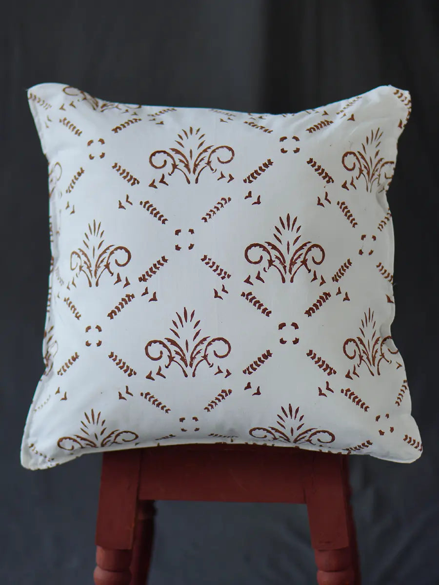 Umber Hand block percale pillow cover