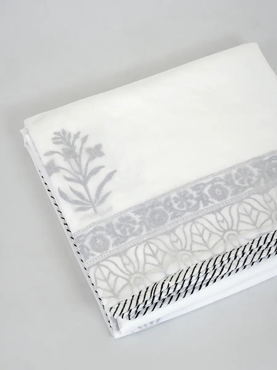 Umber Organic Muslin Blanket — Hand Block Printed