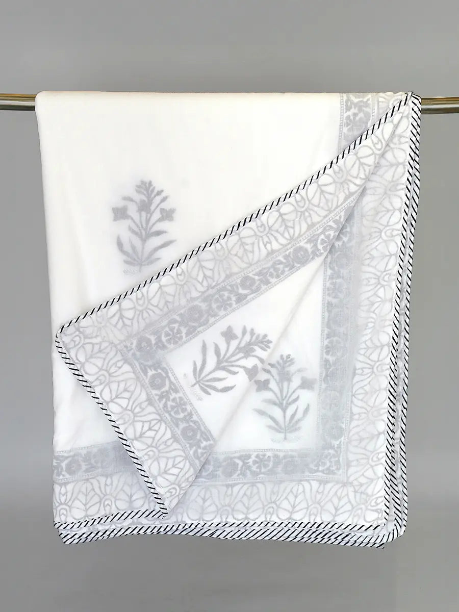 Umber Organic Muslin Blanket — Hand Block Printed