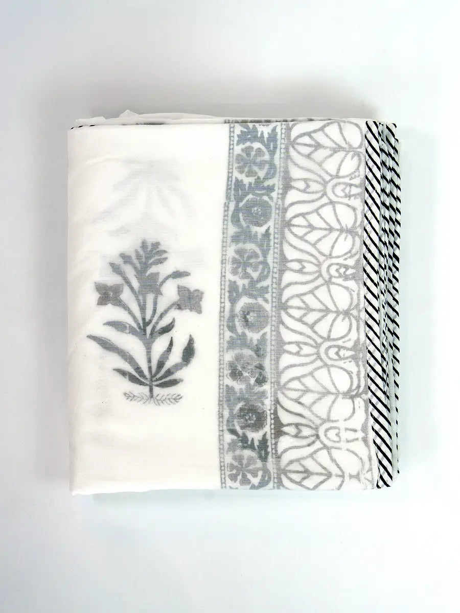 Umber Organic Muslin Blanket — Hand Block Printed