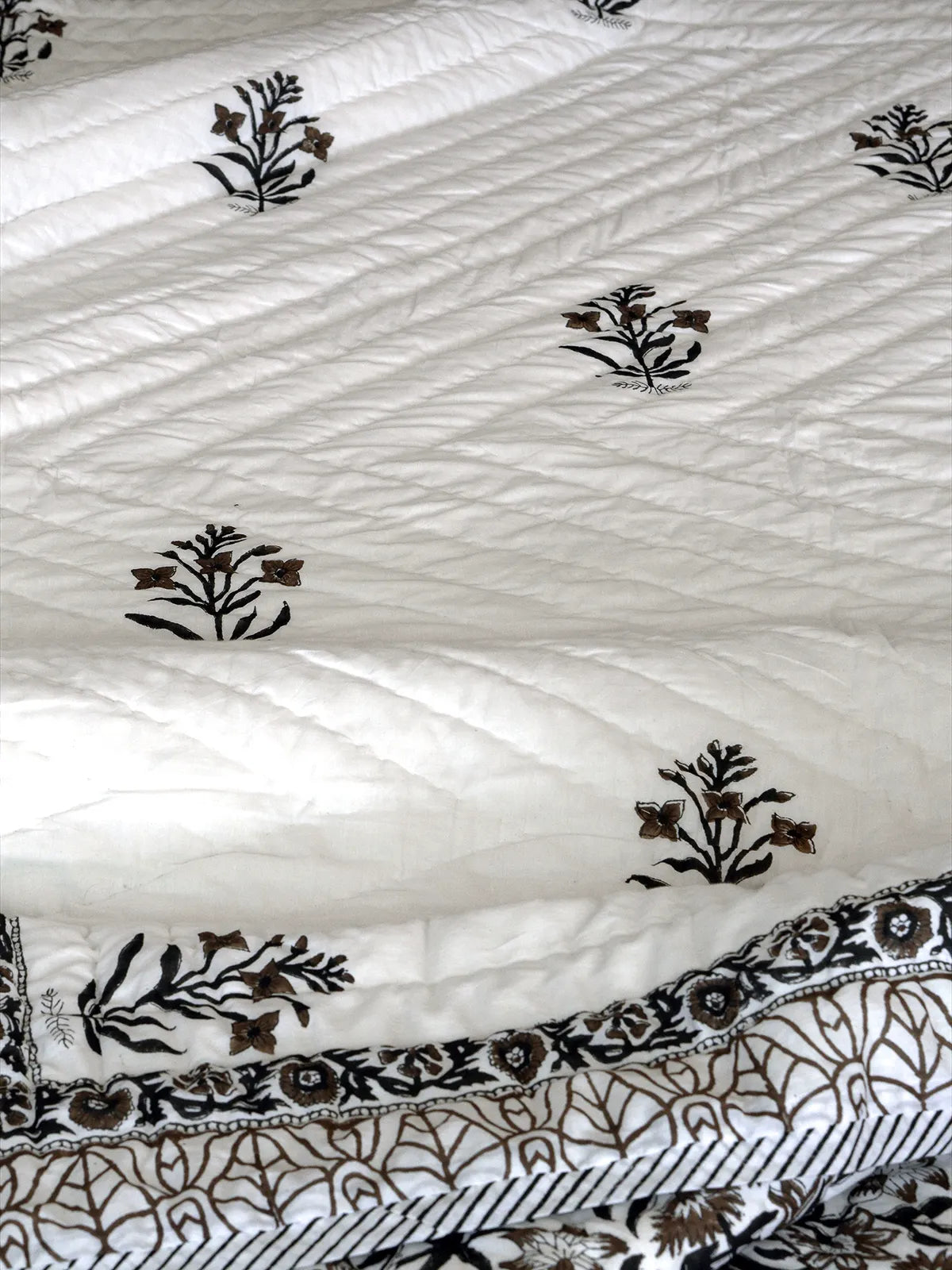 Umber Hand Block Printed Quilt